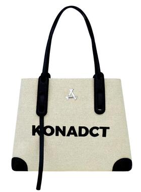 KONADCT 潮酷高级感小众时尚百搭大容量logo刺绣帆布托特包单肩包
