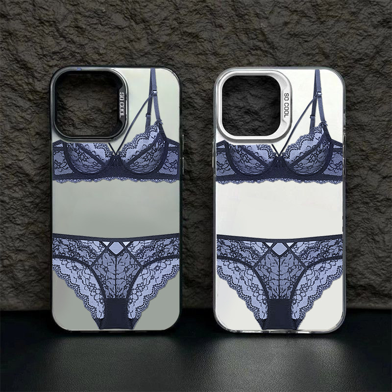 趣味比基尼适用苹果16promax手机壳新款iPhone15套ipone14蕾丝13mini内衣12pro彩银xsmax性感潮流8plus7p男女