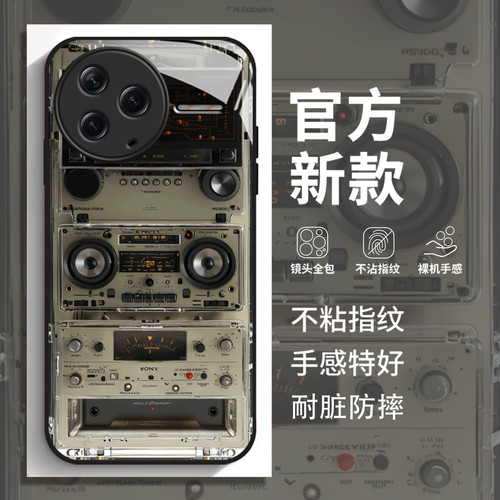 覆古收音机适用小米红米k80手机保护壳新款note14pro套70至尊版12创意13全包60小众50高级感turbo4pro男女款1