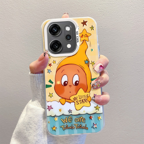 彩色星星人适用opporeno14手机壳新款findx8s+套reno13pro小众12彩银9卡通findx7ultra6por+高级感10男女款5k