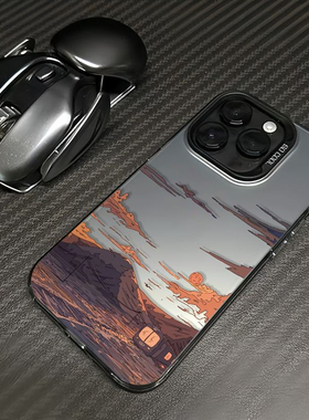 日落晚霞适用vivoiqooneo8pro手机壳新款iqoo11s套neo7小众10pro全包neo6彩银磨砂iqoo9风景neo5se男女iqooz5