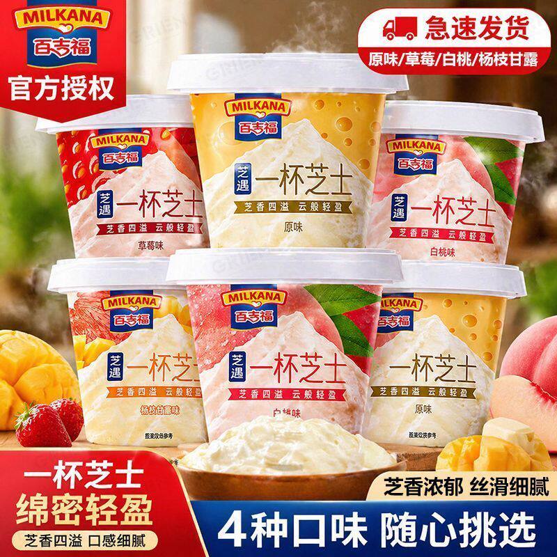 一杯芝士6杯即食奶酪杯甜品网红芝士杯乳酪儿童百营养吉福零食品