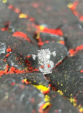 Btsp Asen S925银Stk系列嘻哈全钻石耳环