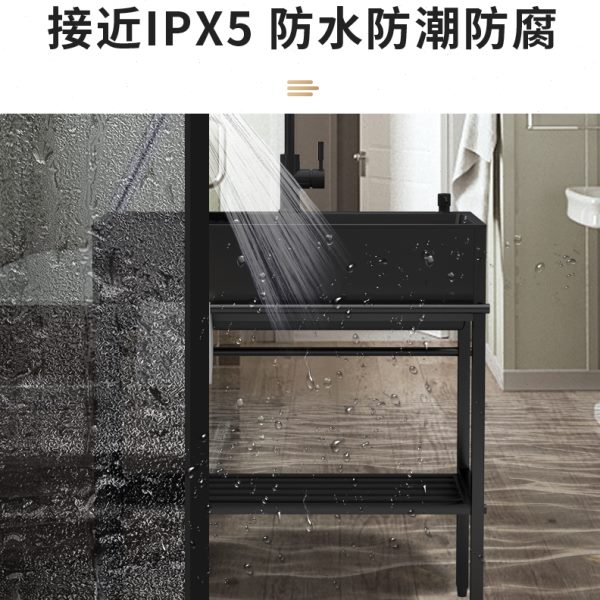 黑色水槽带支架单槽家用一体落地式洗菜盆厨房双槽不锈钢洗碗水池