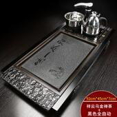 家用陶瓷功夫茶具茶盘套装 简约实木托盘一体全自动茶台仿乌金石