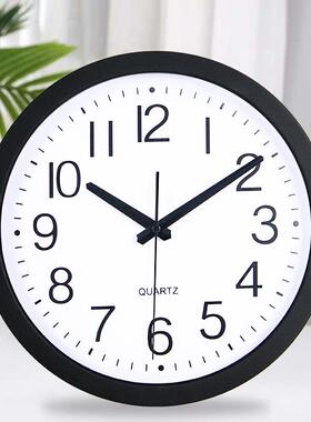 客厅家用现代简约挂钟 塑胶圆形静音卧室墙钟 墙上个性wall clock