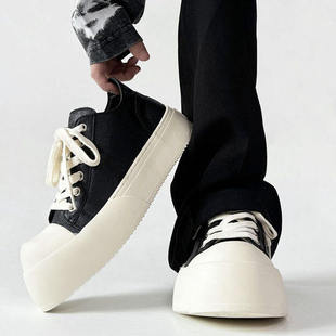 通勤皮鞋 男2025新款 高街厚底增高德比鞋 朱正延王琳凯大头休闲板鞋