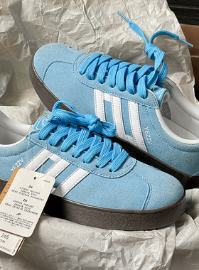 美式复古蓝色T头德训鞋男女2025新款平底低帮休闲百搭运动板鞋子