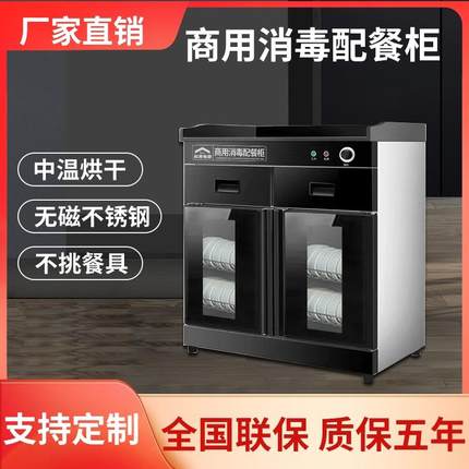 消毒柜商用餐边茶水消毒柜饭店酒店厨房台面配餐消毒碗柜双门抽屉