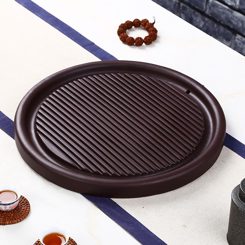 宜兴紫砂茶盘精品圆形仿电木茶台大小号排水式功夫茶具家用