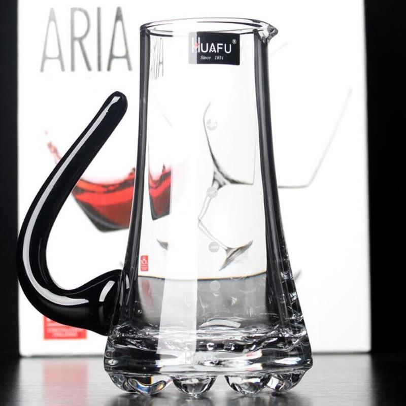 带黑把刻度红酒醒酒器凉水壶白酒分酒器公分杯酒壶烈酒杯家用杯子