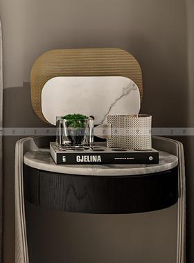 孔河简约时尚的几何文艺摆件样板房民宿酒店床头柜电视柜组合摆件