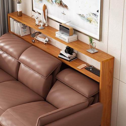 沙发后置物架实木超窄带插座靠墙夹缝双层床头缝隙架书架长条桌