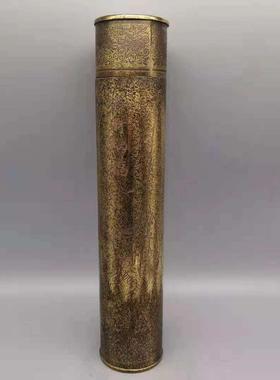 香桶纯铜艾条筒艾灸摆件中医展品彷古香筒竹签筒老物件中医馆摆件