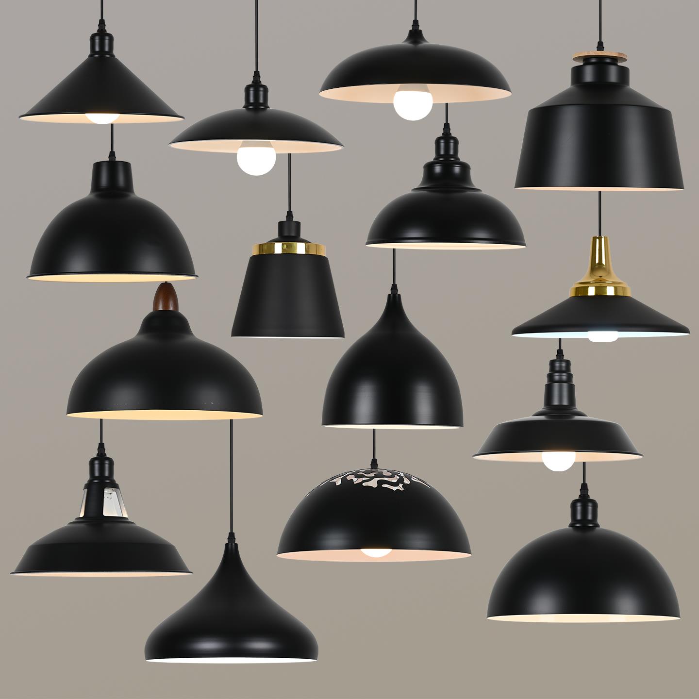 覆古吊灯简约彷古怀旧工业风铁艺灯罩外壳餐饮饭厅火锅酒吧咖啡厅