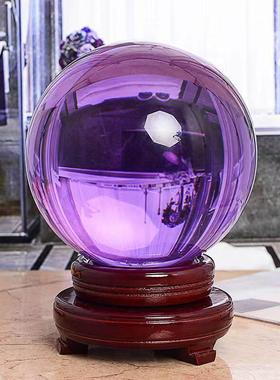 天然风紫水晶玻璃球居家旺财事业前程玄关书房卧室工艺品装饰摆件