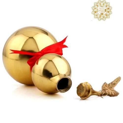 全黄铜八卦葫芦摆件开 盖开 口铜胡芦家庭中式礼品室内装饰品工艺