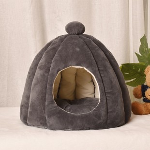 猫窝可拆洗半封闭式 通用保暖猫房子狗窝宠物用品 猫别墅 秋冬四季