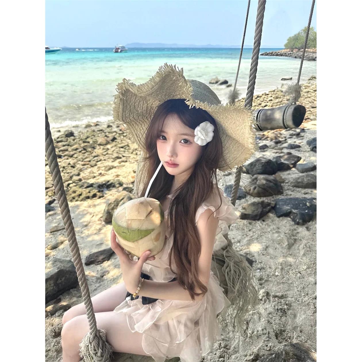 海边度假蕾丝飘带毛边草