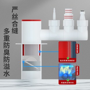 艾干净厨房下水三通接头净水机前B置过滤器排水接头防虫防臭密封
