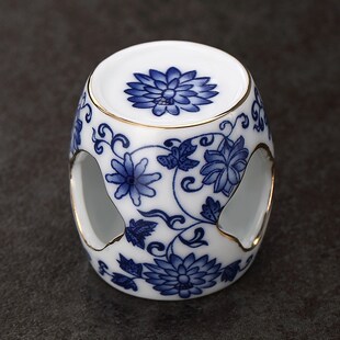 紫砂茶壶盖碗盖子配o件白瓷青花描金盖置陶瓷壶盖托功夫茶道零配