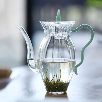 玻璃茶壶水仙壶扎眼仿宋手执壶家用花茶壶绿茶壶复古精美茶具