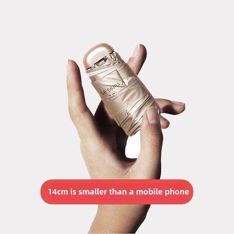 超小14cm卡片钛金伞防晒防紫外线太阳伞迷你便携银胶降温遮阳伞女,居家日用,伞,淘宝优惠券,粉丝福利购,淘宝优惠卷