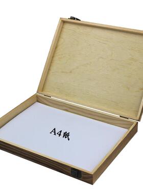 定做覆古木盒子长方形正方薄型翻盖木盒包装盒储放证件A4纸收纳盒