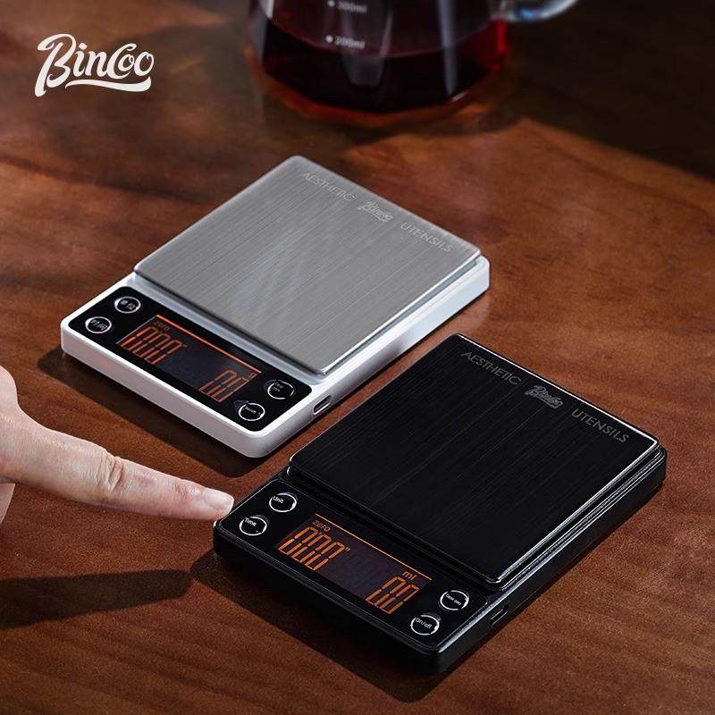 宾库咖啡数字秤意大利手冲咖啡秤咖啡豆称重装置自动定时专用智能