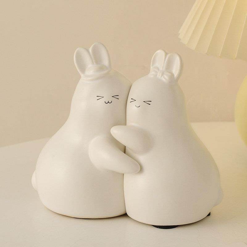 创意客厅不分离兔子小摆件电视柜书挡书柜办公桌面陶瓷家居装饰品,家居饰品,装饰摆件,淘宝优惠券,粉丝福利购,淘宝优惠卷