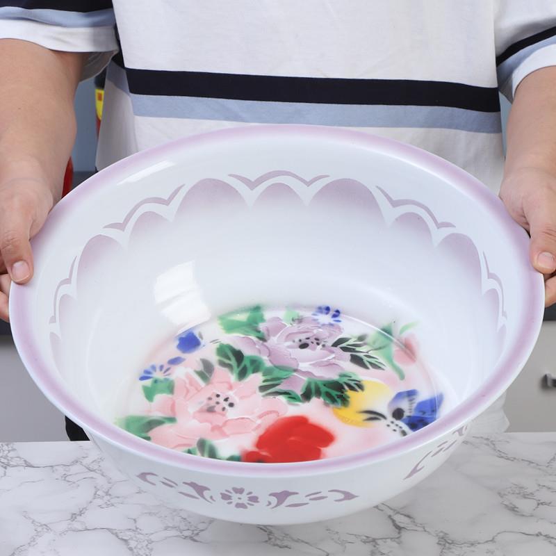 跨境 加厚老式搪瓷盆洗脸盆热水盆36cm40cm洗脚盆老式铁瓷盆 怀旧