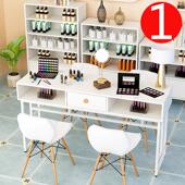 简约现代双人美甲桌子特价 美甲桌椅套装 经济型单人双层美甲台 包邮