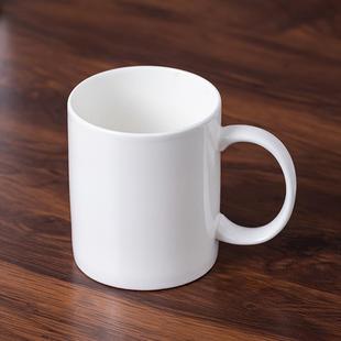 纯色带盖带柄定制 办公室会议茶杯家用水杯景德镇陶瓷杯骨瓷杯中式