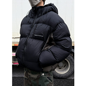 MANCHER 800FP蓬90白鸭绒拼色连帽泡芙羽绒服男女冬季 加厚面包服