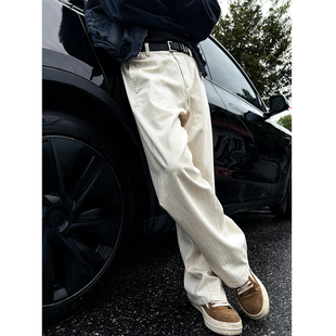 男春秋宽松直筒休闲长裤 裤 潮 定制竹节棉原胚水洗质感工装 MANCHER