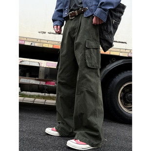 男潮牌阔腿长裤 MANCHER 裤 复古立体解构口袋法工蓝工装 潮 26SS美式