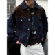 外套 复古仿麂皮绒拼接原色牛仔夹克男巴恩风明线工装 MANCHER 美式