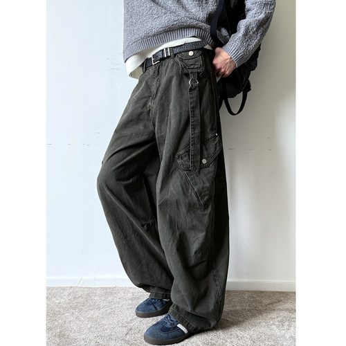 310G水洗做旧多口袋工装裤男