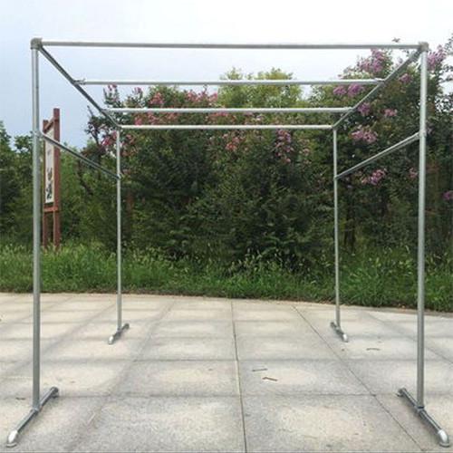 镀锌水管晾衣架钢管架落地阳台晒被子晒衣架室外防风双杆挂衣架子