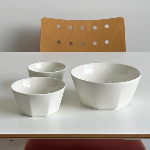 On the table - 出口釉下彩亮面几何餐碗 水果酸奶碗 家用汤碗
