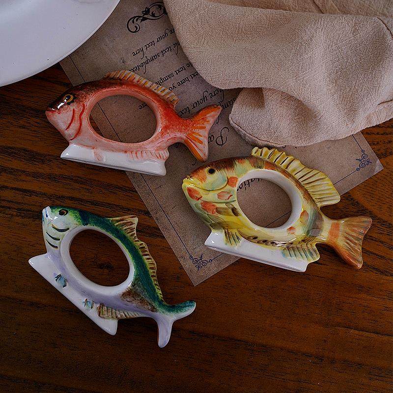 复古手绘鱼 出口欧式餐桌上的小摆件 陶瓷餐巾扣,玩具/童车/益智/积木/模型,其它玩具,淘宝优惠券,粉丝福利购,淘宝优惠卷