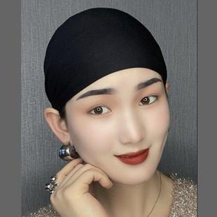 打底帽穆斯帽子代莫尔回族薄款黑色新款加厚包头帽舒适睡眠帽透气