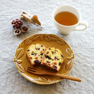 清仓包邮日本进口Studio M'陶瓷浮雕叶片早餐盘水果碟拉面钵汤碗