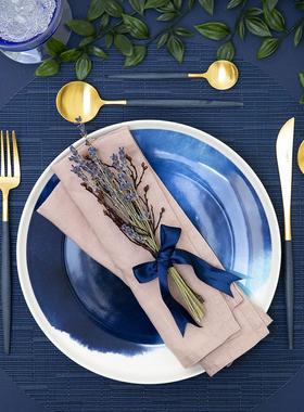 清仓三件包邮葡萄牙进口Cutipol GOA镀金餐具蓝色刀甜品叉勺筷子