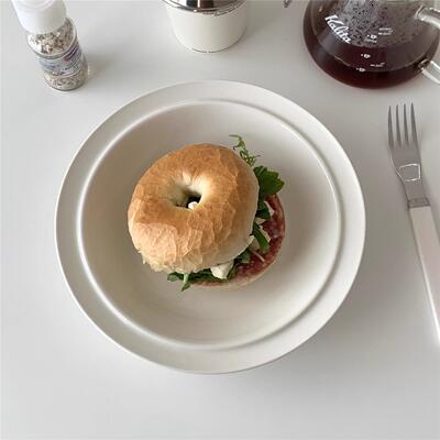 On the table - 纯白9寸亮面陶瓷深盘 汤盘 意面盘 家用菜盘