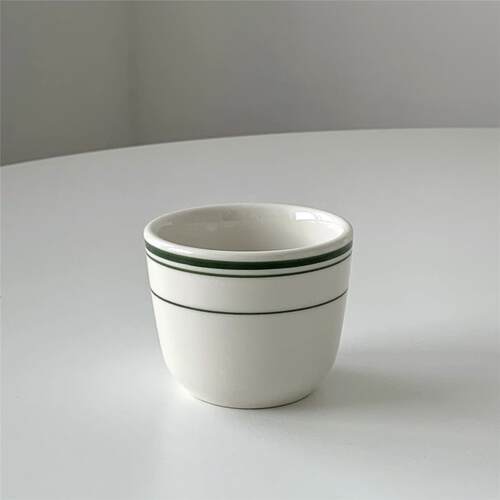 On the table - 绿线条系列釉下彩陶瓷小茶杯 手握杯 水杯 150ml