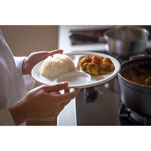 日本制进口野田珐琅手工搪瓷分隔盘圆形早餐托盘食物料理分餐盘