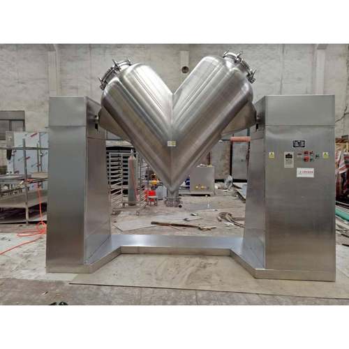 高速V型混合机电动不锈钢干粉立式球阀出料食品化工搅拌机