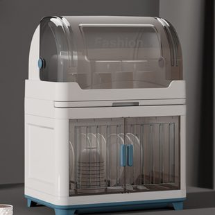 家用置物架置物 放沥水塑料碟碗碗柜带盖箱餐具防尘塑料碗厨房盘装