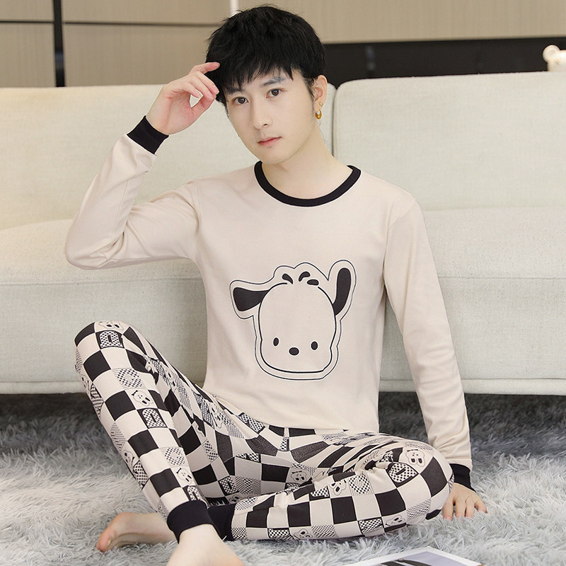 青少年秋衣秋裤男纯棉全棉打底衫